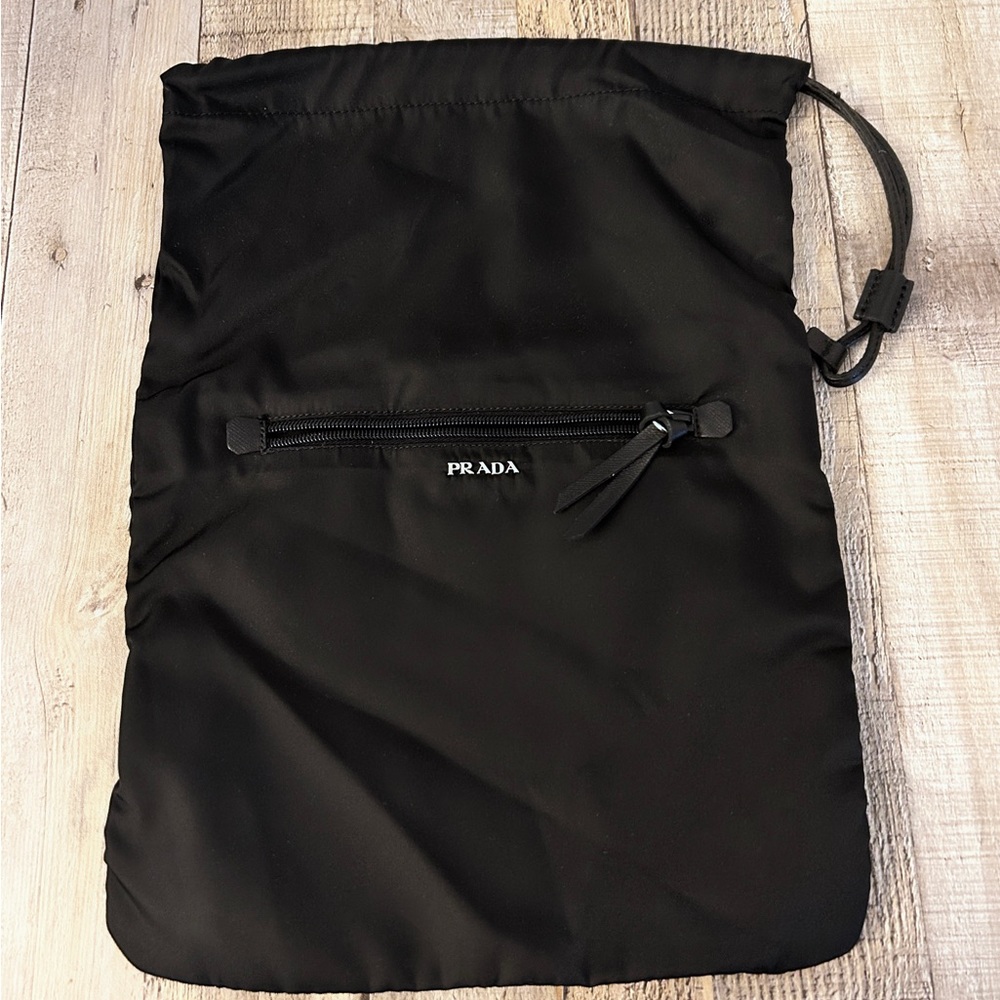 PRADA Nylon & Saffiano leather drawstring shoe bag-perfect condition!